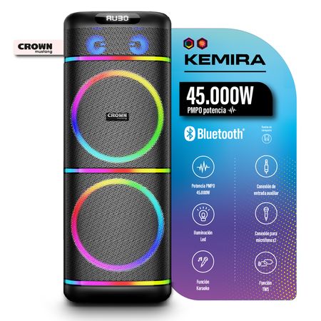 Bafle Crown Mustang Kemira 45000W PMPO 200W RMS Doble Woofer 15