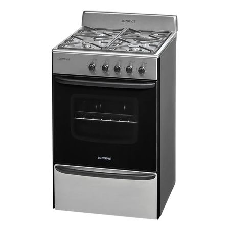 Cocina A Gas Longvie 13231xf 56cm Inox Cajon Parrilla Acero Inoxidable
