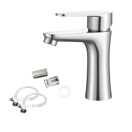 Griferia Lavatorio Baño Monocomand Novohome Acero Inox Cromo