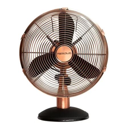 Ventilador Mesa Protalia 12" Cobre Viejo Diseño Retro VD16M