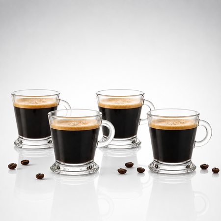 Set x 4 Taza Jarro Jarrito Pocillo Cafe Vidrio 80 ml Cafeteria Aston 