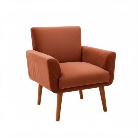 Sillon individual estilo matera Klyara tela pana  terracota