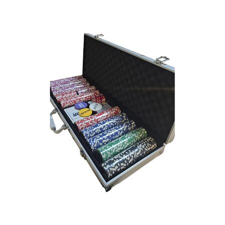 Juego de Poker 500 Fichas con Maletin Plateado