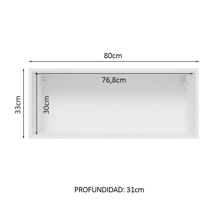 Alacena Cocina 1 Puerta Rebatible Madesa Glamy - 80 Cm - Vista 4