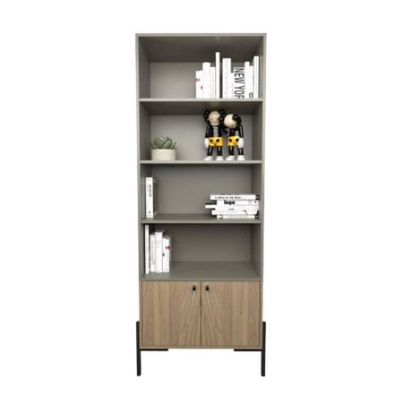 Biblioteca Metalwood DS Home 2 puertas Olmo Gris 183x67x36 cm