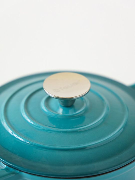 Cacerola con mango y tapa celeste hierro enlozado Feuer - Vista 3