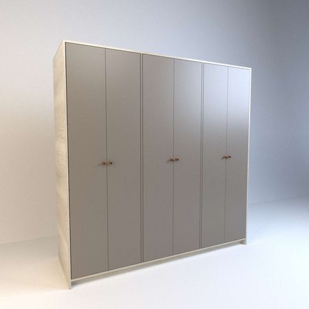 Placard De Abrir 1,8m 6 Puertas 4 Cajones Nevado Gris C. Tables