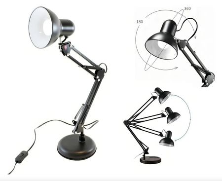 Lámpara Escritorio Mesa Brazo Articulado Metal Morza Mt 811 Estructura Negra R Star