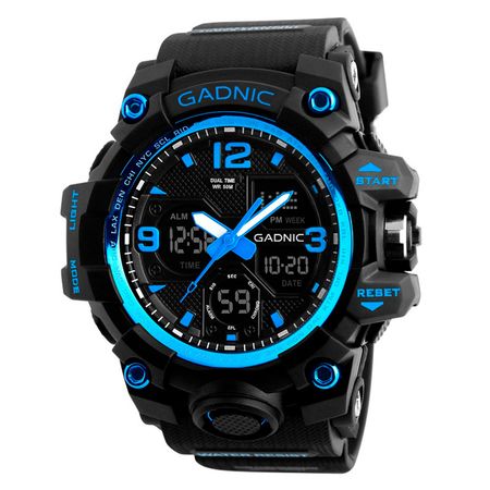 Reloj Deportivo Azul Gadnic Digital Analógico Resistente Al Agua