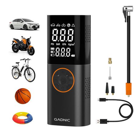 Inflador Compresor Inalámbrico Gadnic Con Linterna 150 PSI Caudal De Aire 19L/Min Batería 6000 mAh