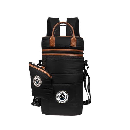 Mochila Matera T-GO Bolso Matero para termos hasta 1.3 lts + Yerbera de tela Color Negro