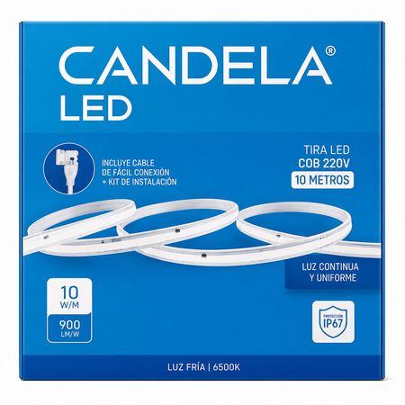 Tira LED COB 10m Luz Fría Candela