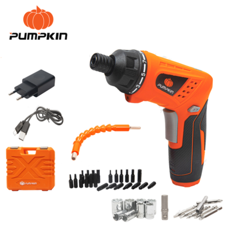 Atornillador Inalambrico 4v 43 Piezas 50331 Pumpkin