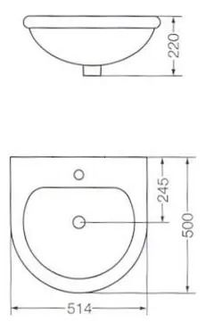 Ferrum Avignon Lavatorio 50cm 1a L5m1j Avi-ms-002-bl - Vista 2