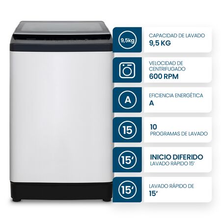 Lavarropas Automatico Philco 9.5kg 600 RPM PHCS1402B2