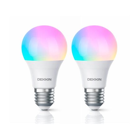 Combo 2x Bombilla LED Smart Dekkin 9W WiFi Bluetooth RGB
