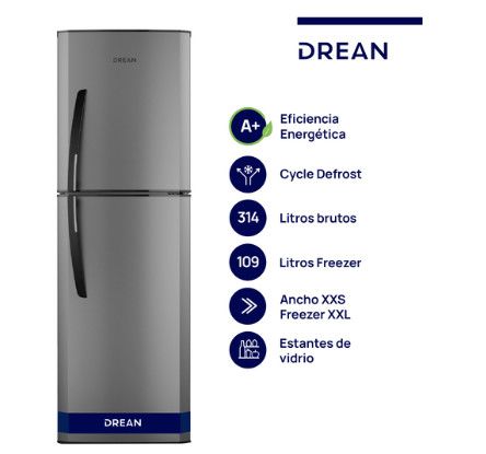 HELADERA DREAN NO FROST HDR320F50E SILVER 314LT
