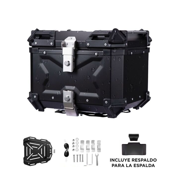 Baúl Para Motos Vetra by Gadnic 45 Litros Impermeable Con Respaldo - Vista 7