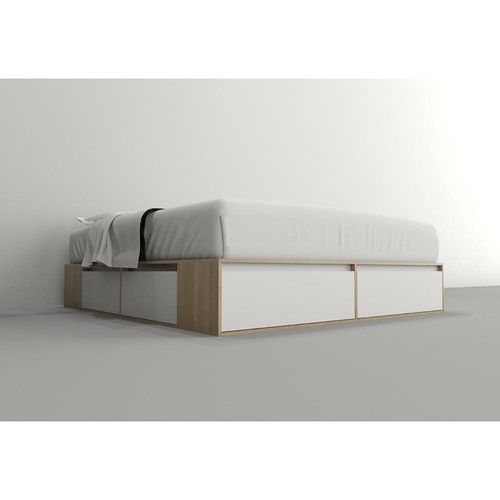 Box de Cama DS Home 2,00 m 4 Cajones 2 Puertas Olmo Everest 203x33x202 cm - Vista 2