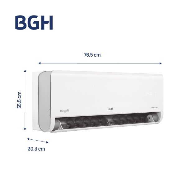 Combo Aire Acondicionado Split Frío/Calor BGH Inverter 3DC BSI36WCIV + Camiseta BGH adidas Talle L - Vista 3
