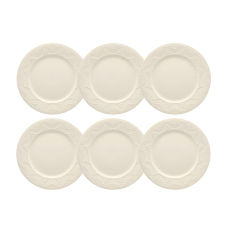 Serena Cream - Set X6 Platos Postre 20 Cm - Oxford