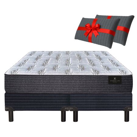 Colchon y Sommier King Koil XL Super King 200x200cm De Resortes LFK Reforzados Extra Firme + Almohada de Regalo