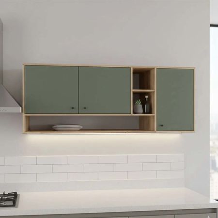 Alacena de Cocina Moderna de 1.60 Verde JOUMELA