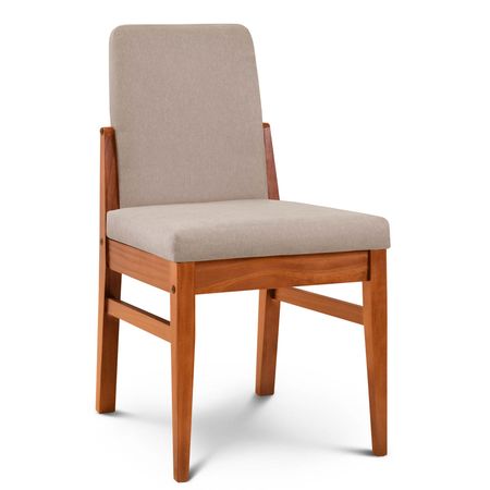Silla de Comedor Baku Tapizado Sunny Latte lustre Cedro Espacity