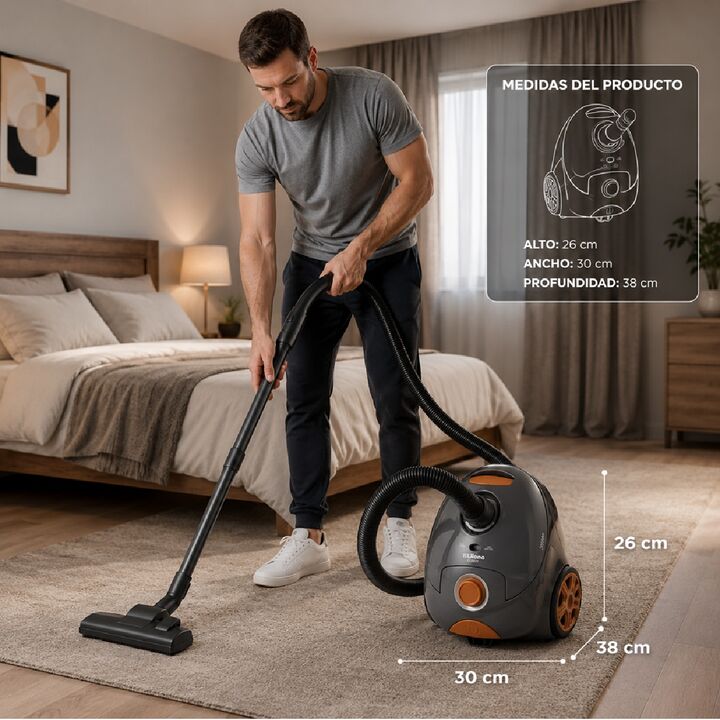 Aspiradora Liliana Con Bolsa Climpy LA930 1600W - Vista 4
