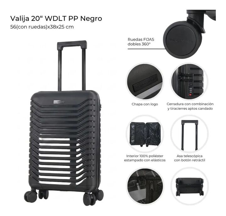 Valija Wanderlust 48055 20 Pulgadas Pp Cerradura Carry On - Vista 3