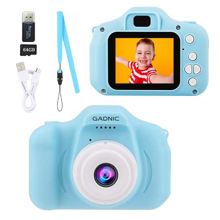 Cámara de Fotos Celeste Gadnic CK32 Digital Para Niños Función Resistente a Golpes