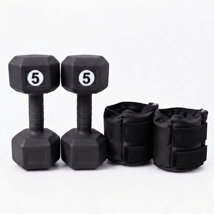 Combo Par de Mancuernas 5 kg + Par de Tobilleras 3 kg - Vista 2