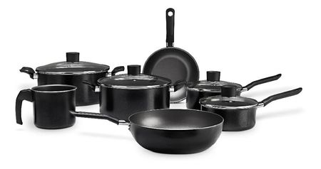 Set Cacerolas Y Ollas Brinox Ebony Line - Aluminum - 7 Pzas Cookware Set Negro ( 7190/401)
