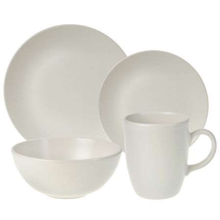 Vajilla 16 Piezas Plato Playo Postre Bowl Jarro Mug Ceramica Aston