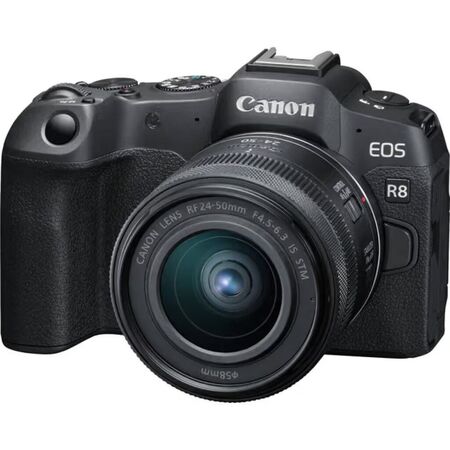 Camara Mirrorless Canon EOS R8 Kit Lente RF 24-50mm IS STM Full Frame 24.2 MP 4K 60p