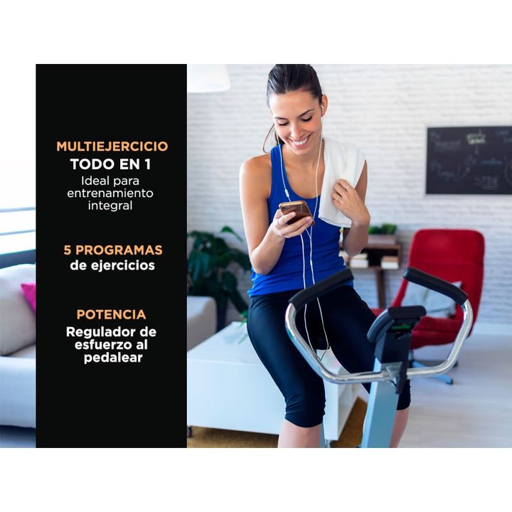 Bicicleta Fija Gadnic B-18 Hogareña Regulable 5 Programas Hasta 100kg Magnética - Vista 3