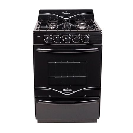 Cocina Negra 56cm 4 Hornallas Fcil limpieza Florencia 5517F