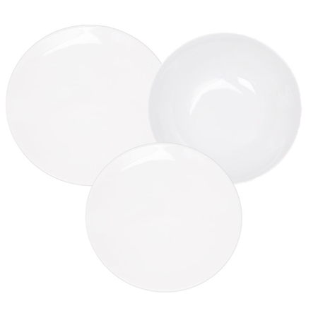 JUEGO DE VAJILLA X18 PIEZAS UNNI WHITE - OXFORD