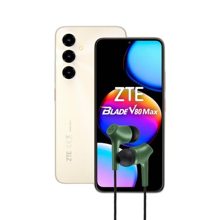 CELULAR ZTE V80 MAX DORADO 4+256 + Auriculares HUNE con Microfono Tipo C - Bosque-#COMBO#-