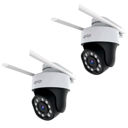 Kit X2 Camara De Seguridad Wifi Exterior Overtech Ov-11ptz 3mp 3x Color Blanco
