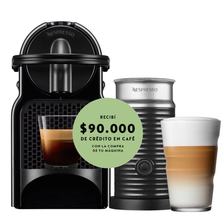 Cafetera Nespresso Inissia Negra + Aeroccino A3D40-AR-BK-NE4-EI - Vista 1