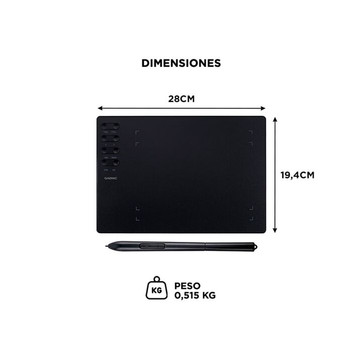 Tableta Gráfica Gadnic con Lápiz Óptico - Vista 6
