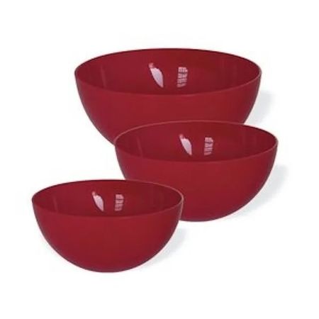 Set 3 bowls plasticos irrompibles ROJOS Carol 3440 - ROJ