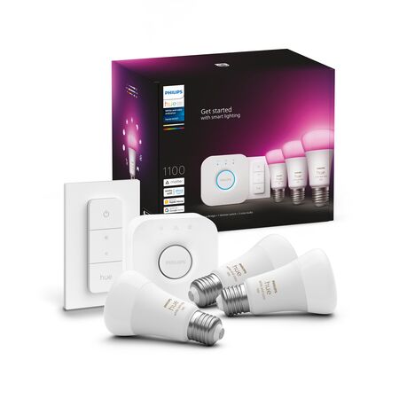Kit de Inicio Philips Hue E27 Color X3 + Dimmer Switch