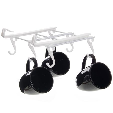 Porta Taza Jarro Organizador Soporte Alacena Estante Cocina Metaltru Blanco