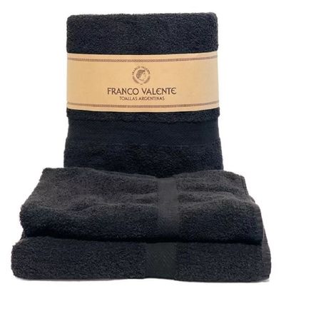 	SET TOALLA Y TOALLON FRANCO VALENTE NEGRO