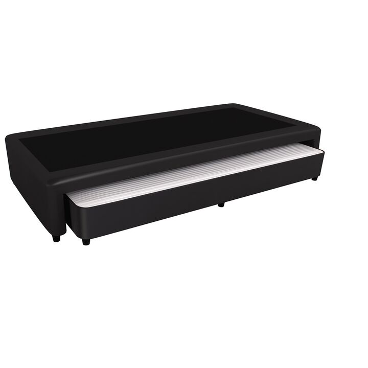 Sommier Marinero Mussa Urania 1 Plaza y media 90x190 cm Resortes Bonnell Ecocuero Negro - Vista 2