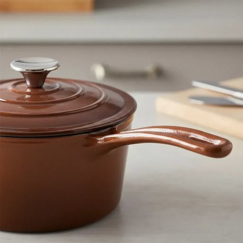 Cacerola Olla Apto Horno Con Mango Hierro Enlozado 18 Cm Moca - Vista 3