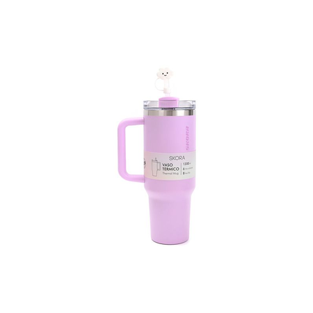 Skora Vaso Termico Con Bombilla Y Tapon Nube 1200ml Lila 401