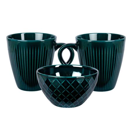 Set 3 unid Taza Jarro Mug con Bowl Compotera Dip Envejecidos Aston